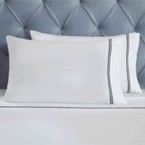 100% Cotton Bed Sheet Set Two-Line Embroidered Deep Pocket Fieldstone - Sheet Set by Superior Brand