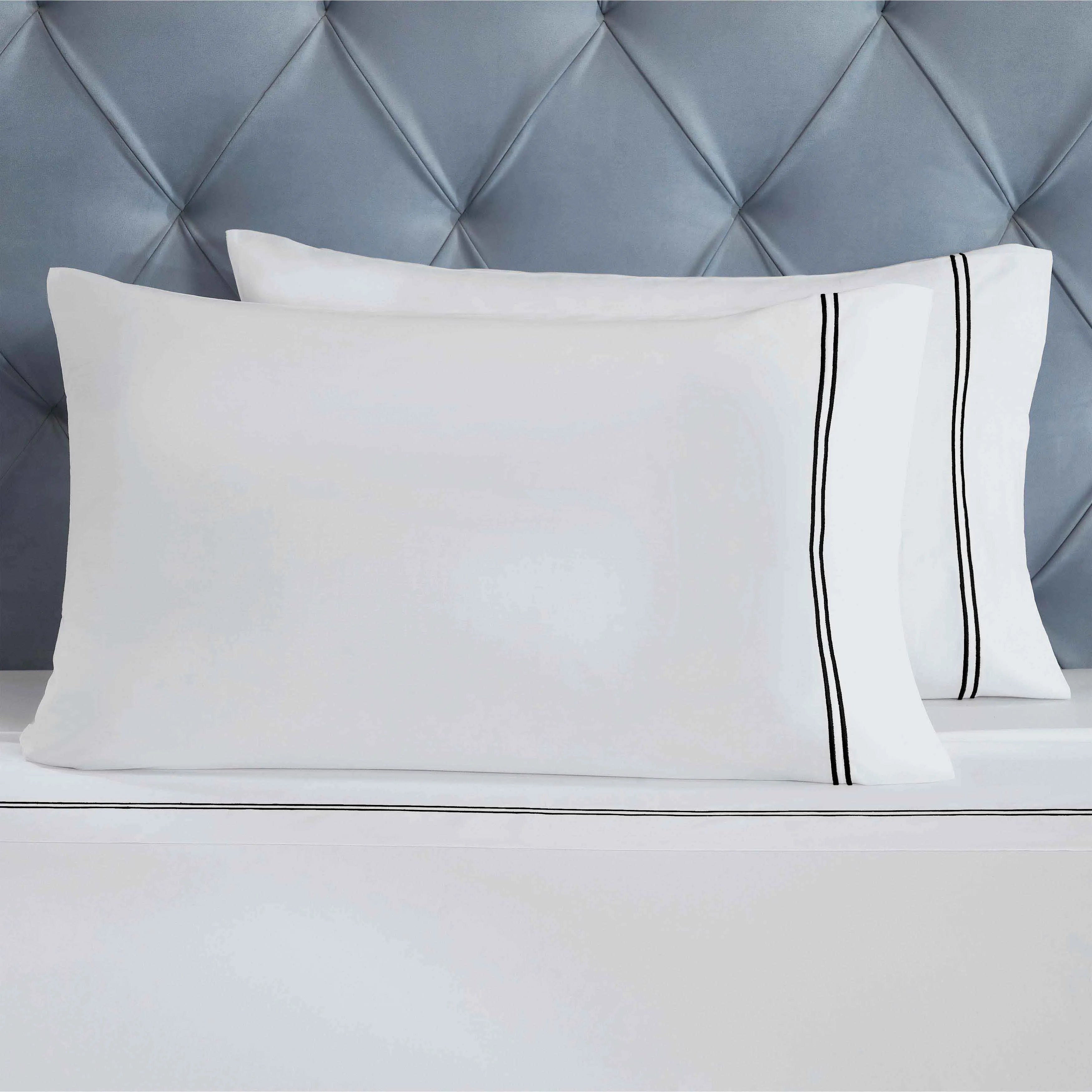 100% Cotton Bed Sheet Set Two-Line Embroidered Deep Pocket Fieldstone - Sheet Set by Superior Brand