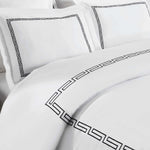 100% Cotton Greek Key Embroidered Duvet Cover Set - Duvet Cover Set by Superior Brand