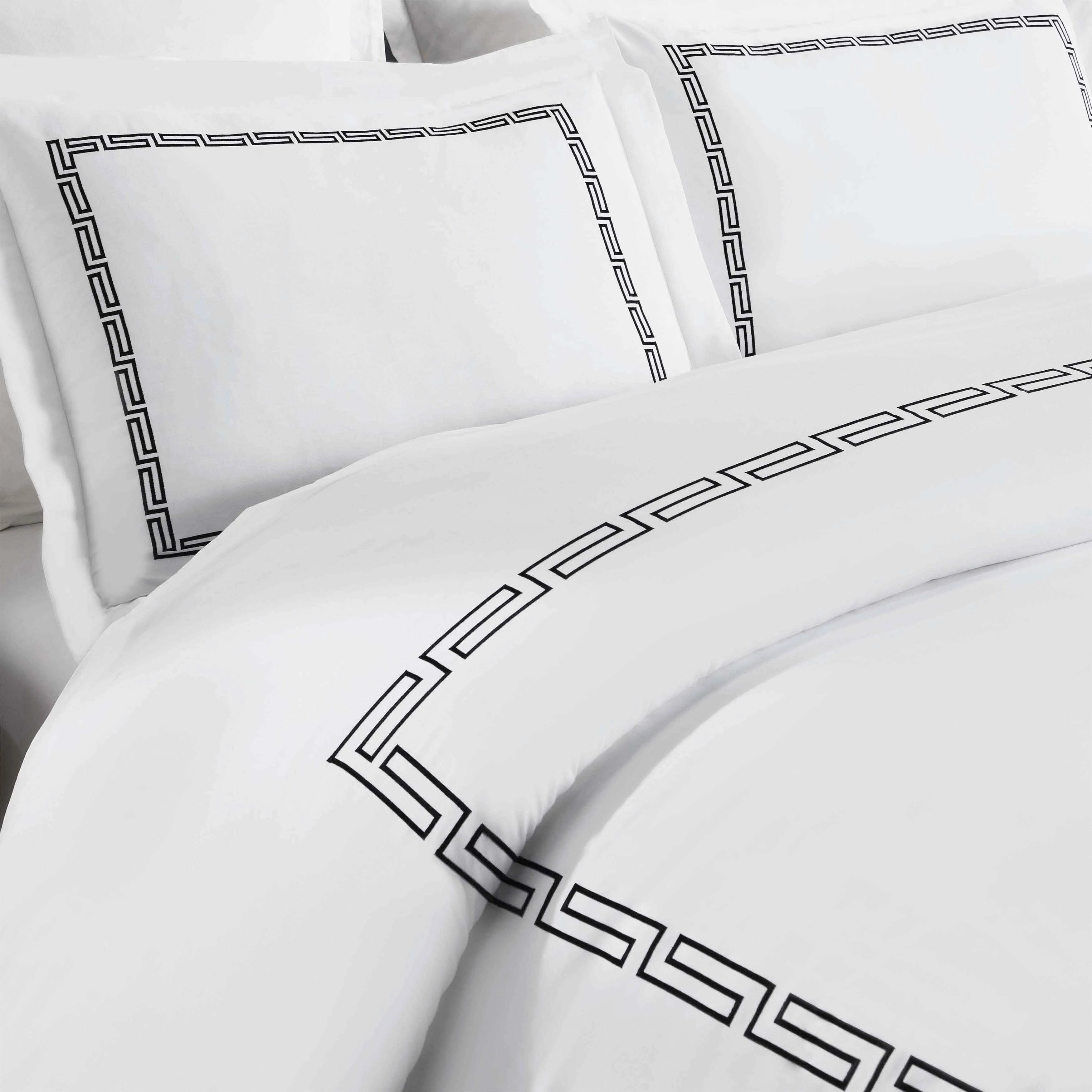 100% Cotton Greek Key Embroidered Duvet Cover Set - Duvet Cover Set by Superior Brand