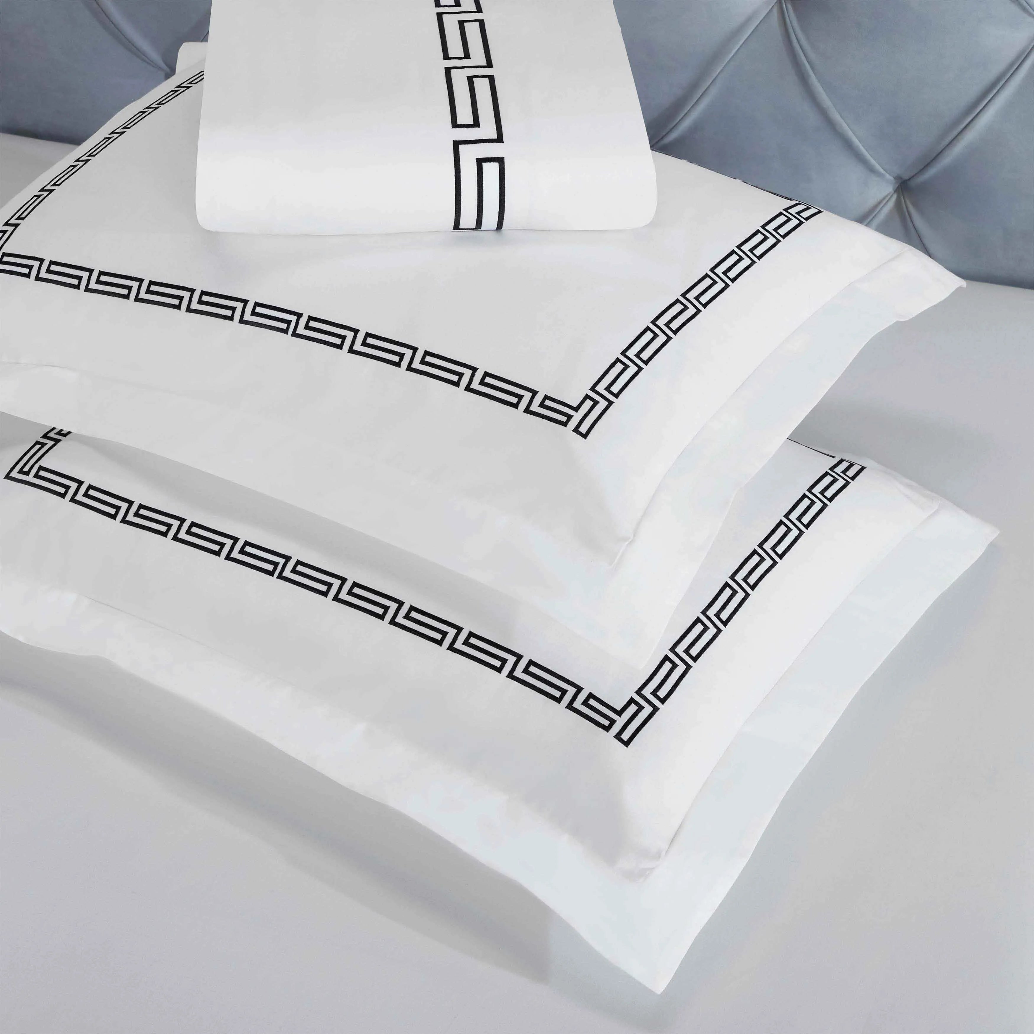 100% Cotton Greek Key Embroidered Duvet Cover Set - Duvet Cover Set by Superior Brand