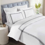 100% Cotton Greek Key Embroidered Duvet Cover Set - Duvet Cover Set by Superior Brand
