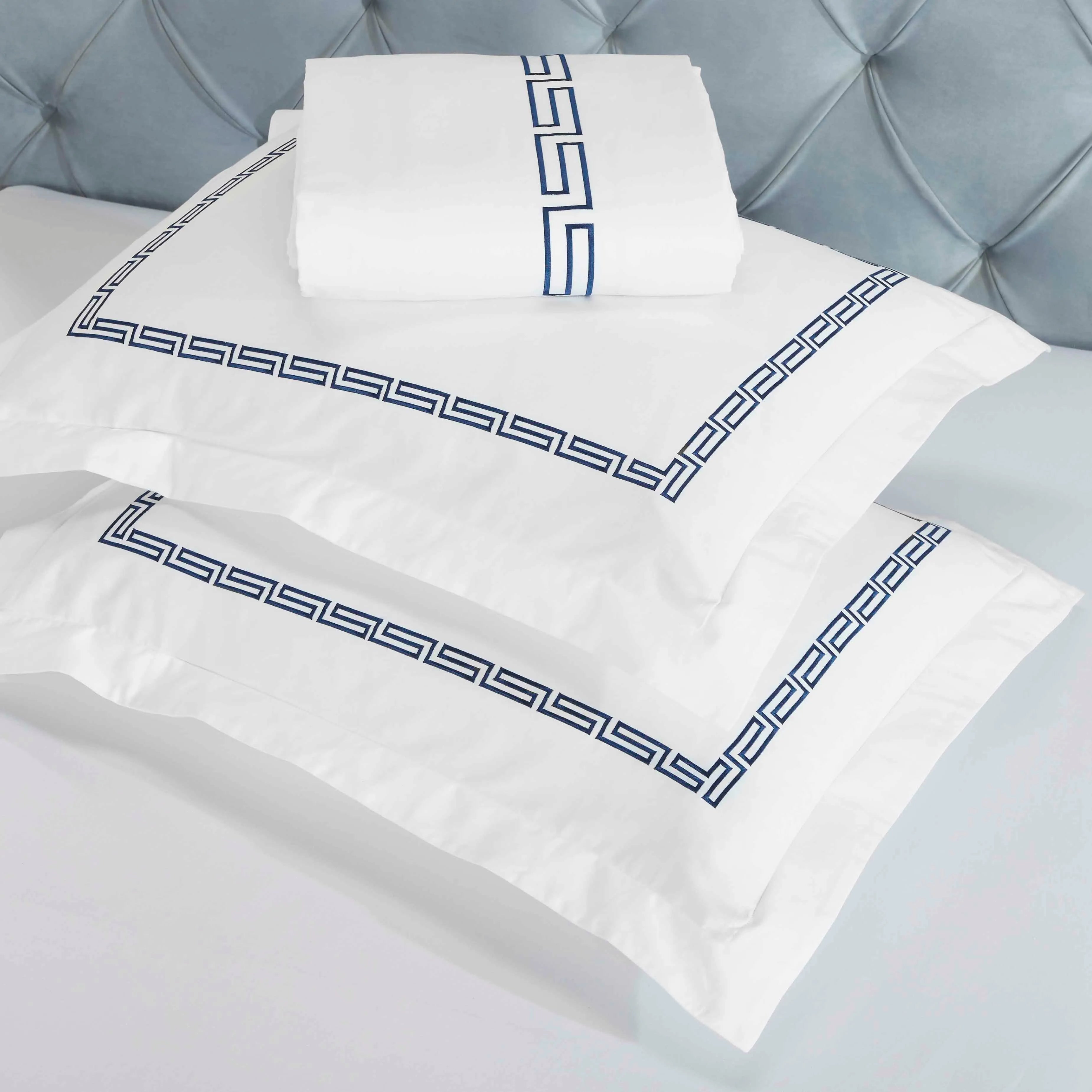 100% Cotton Greek Key Embroidered Duvet Cover Set - Duvet Cover Set by Superior Brand
