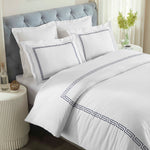 100% Cotton Greek Key Embroidered Duvet Cover Set - Duvet Cover Set by Superior Brand