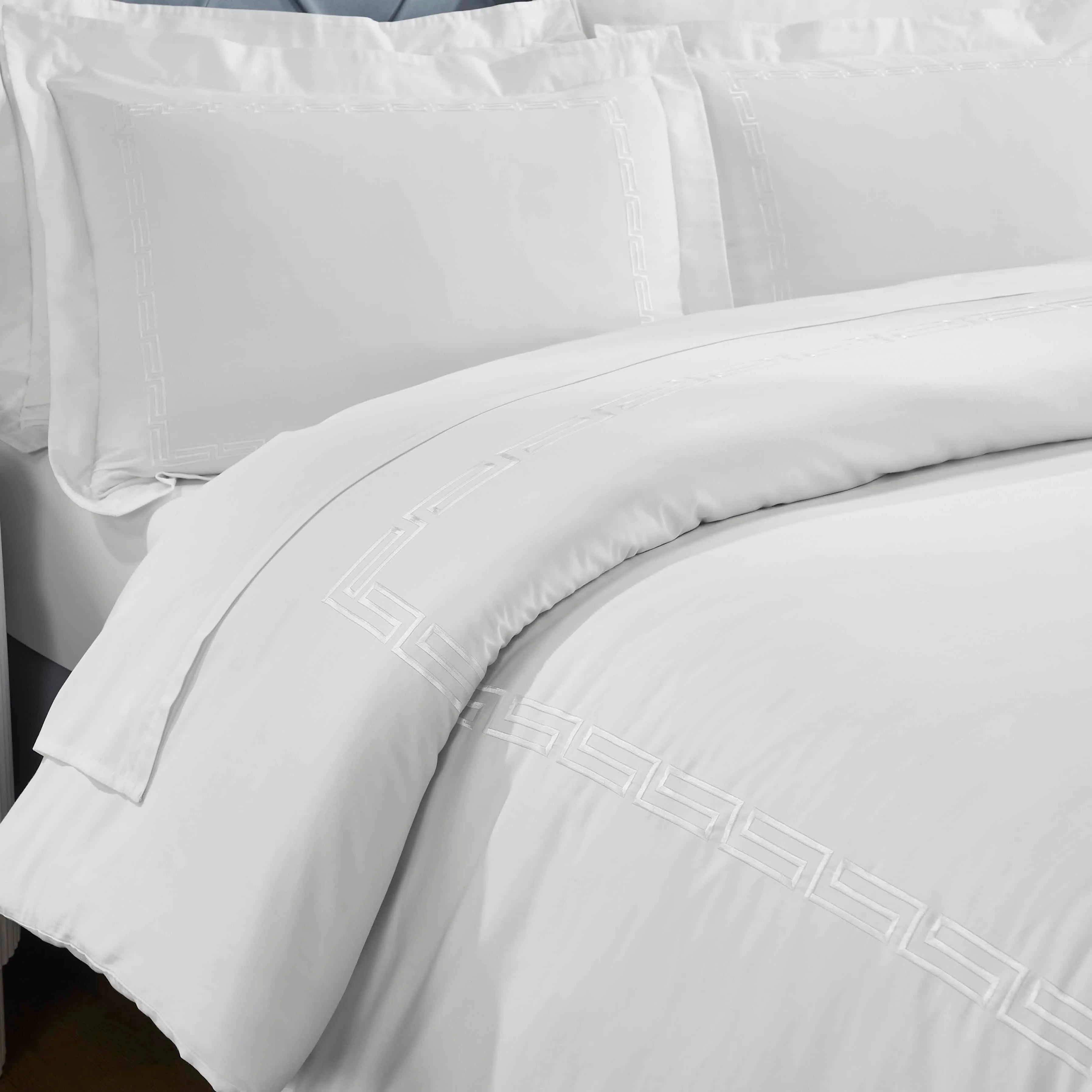 100% Cotton Greek Key Embroidered Duvet Cover Set - Duvet Cover Set by Superior Brand