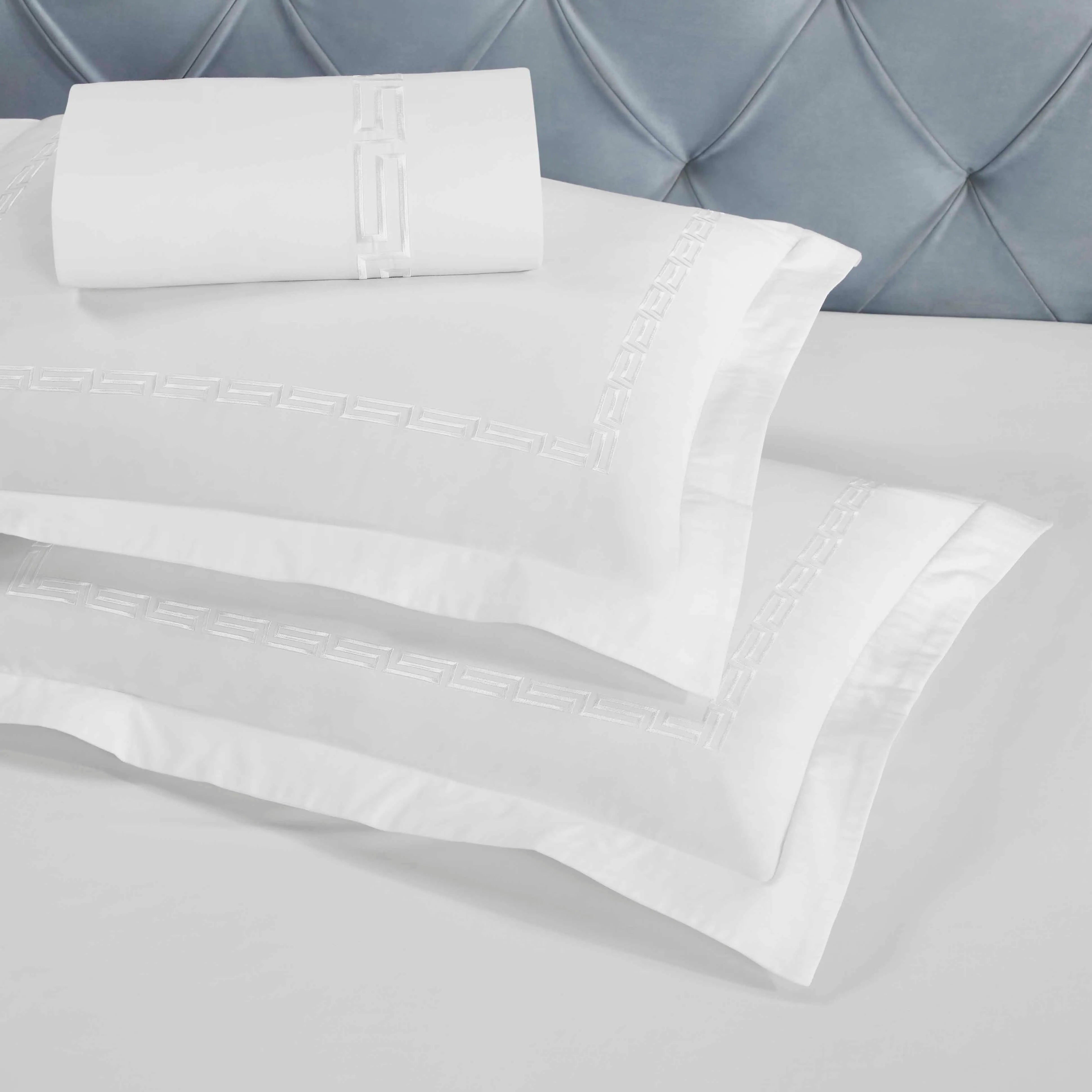 100% Cotton Greek Key Embroidered Duvet Cover Set - Duvet Cover Set by Superior Brand
