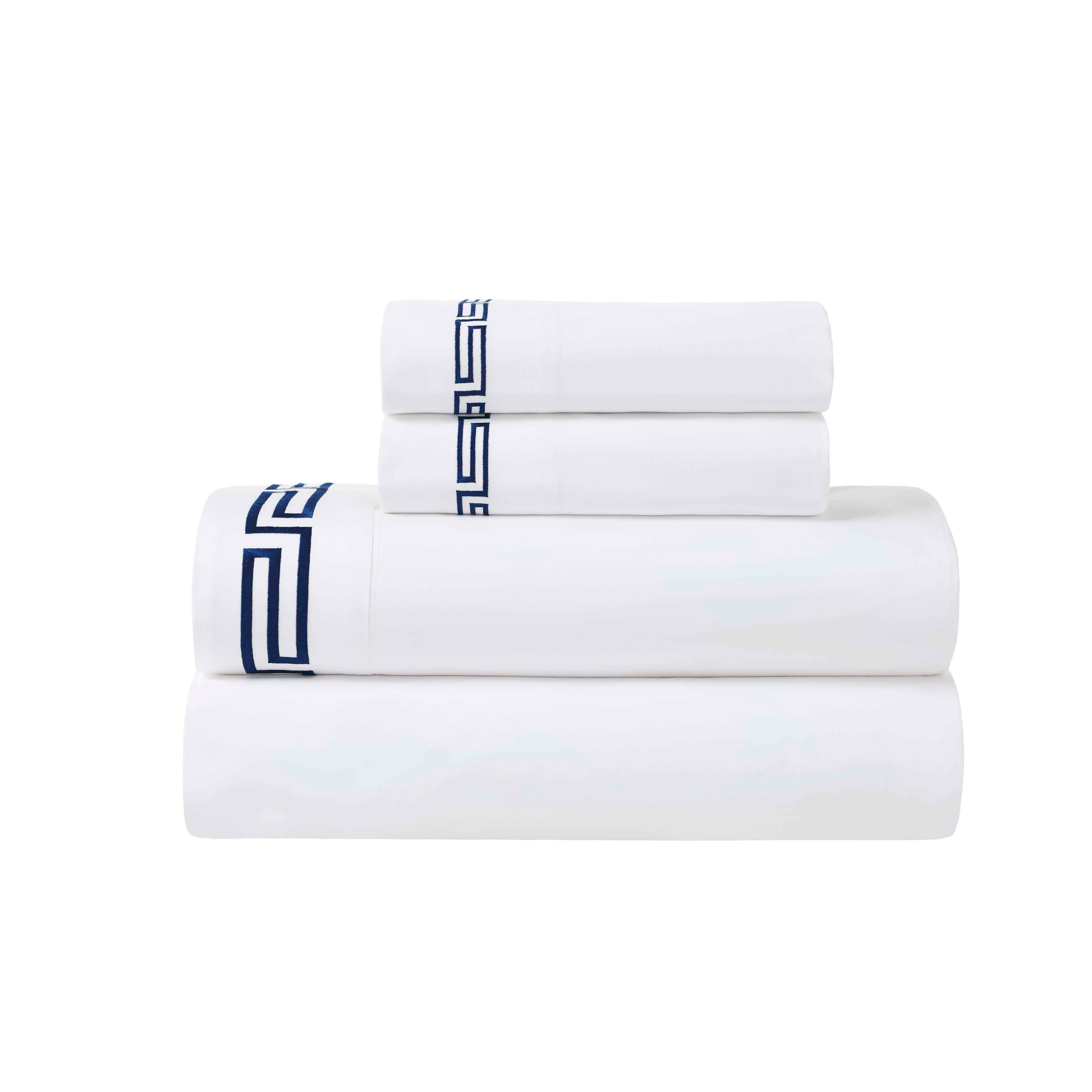 Harrison Cotton Greek Key Embroidered Deep Pocket Bed Sheet Set - Sheet Set by Superior