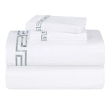 100% Cotton Bed Sheet Set Greek Key Embroidered Deep Pocket Harrison - Sheet Set by Superior Brand