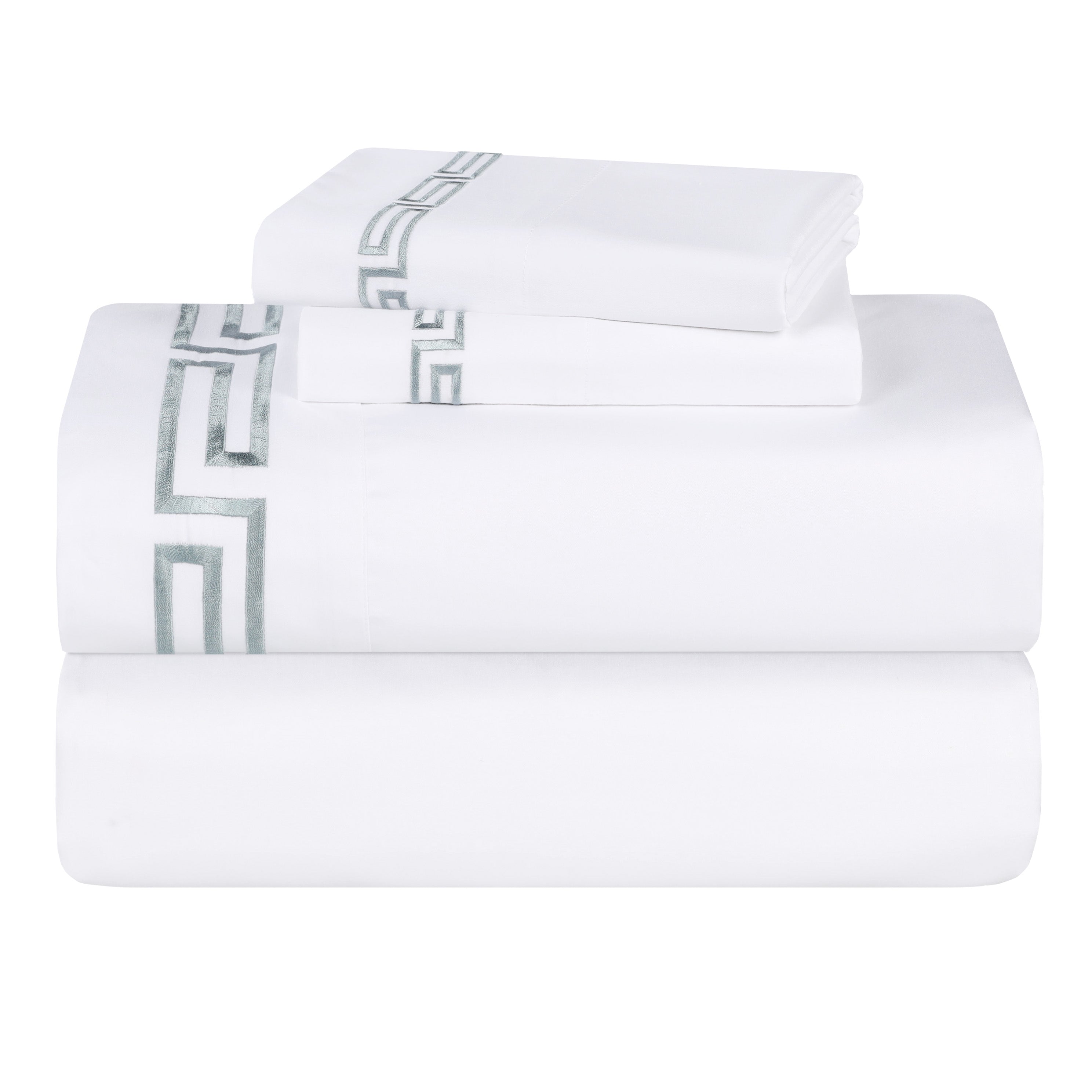 Harrison Cotton Greek Key Embroidered Deep Pocket Bed Sheet Set - Sheet Set by Superior