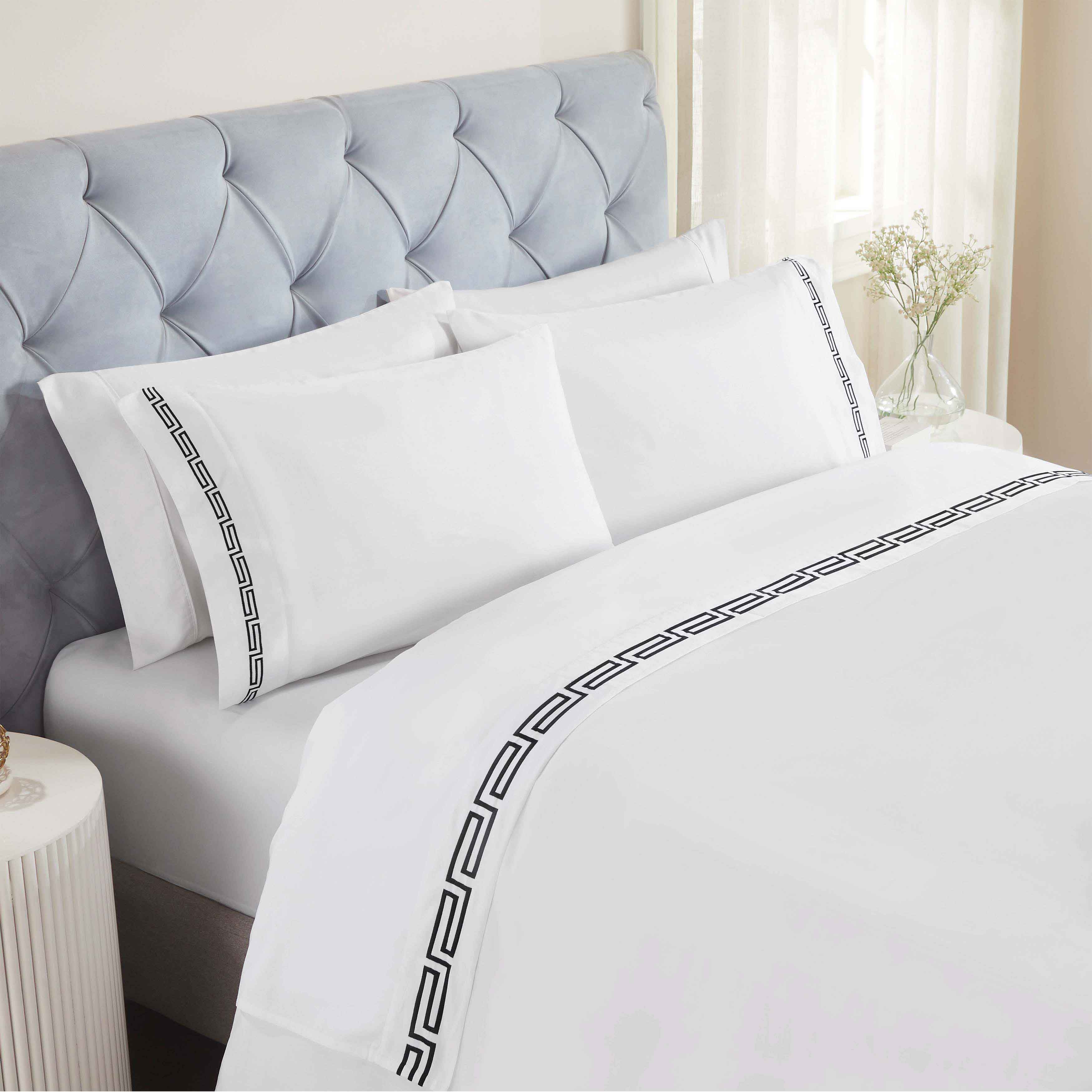 Harrison Cotton Greek Key Embroidered Deep Pocket Bed Sheet Set - Sheet Set by Superior