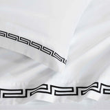 100% Cotton Bed Sheet Set Greek Key Embroidered Deep Pocket Harrison - Sheet Set by Superior Brand