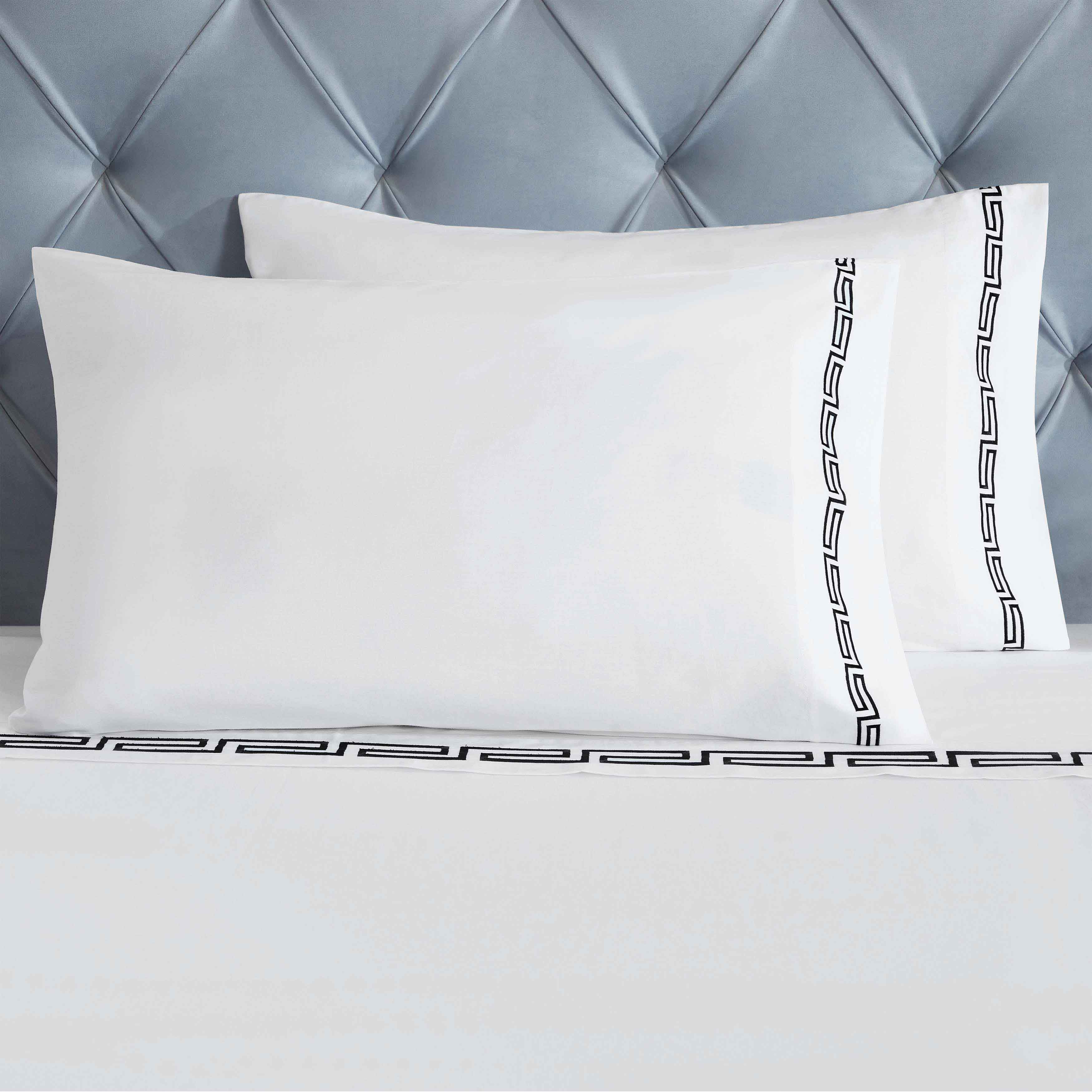 Harrison Cotton Greek Key Embroidered Deep Pocket Bed Sheet Set - Sheet Set by Superior