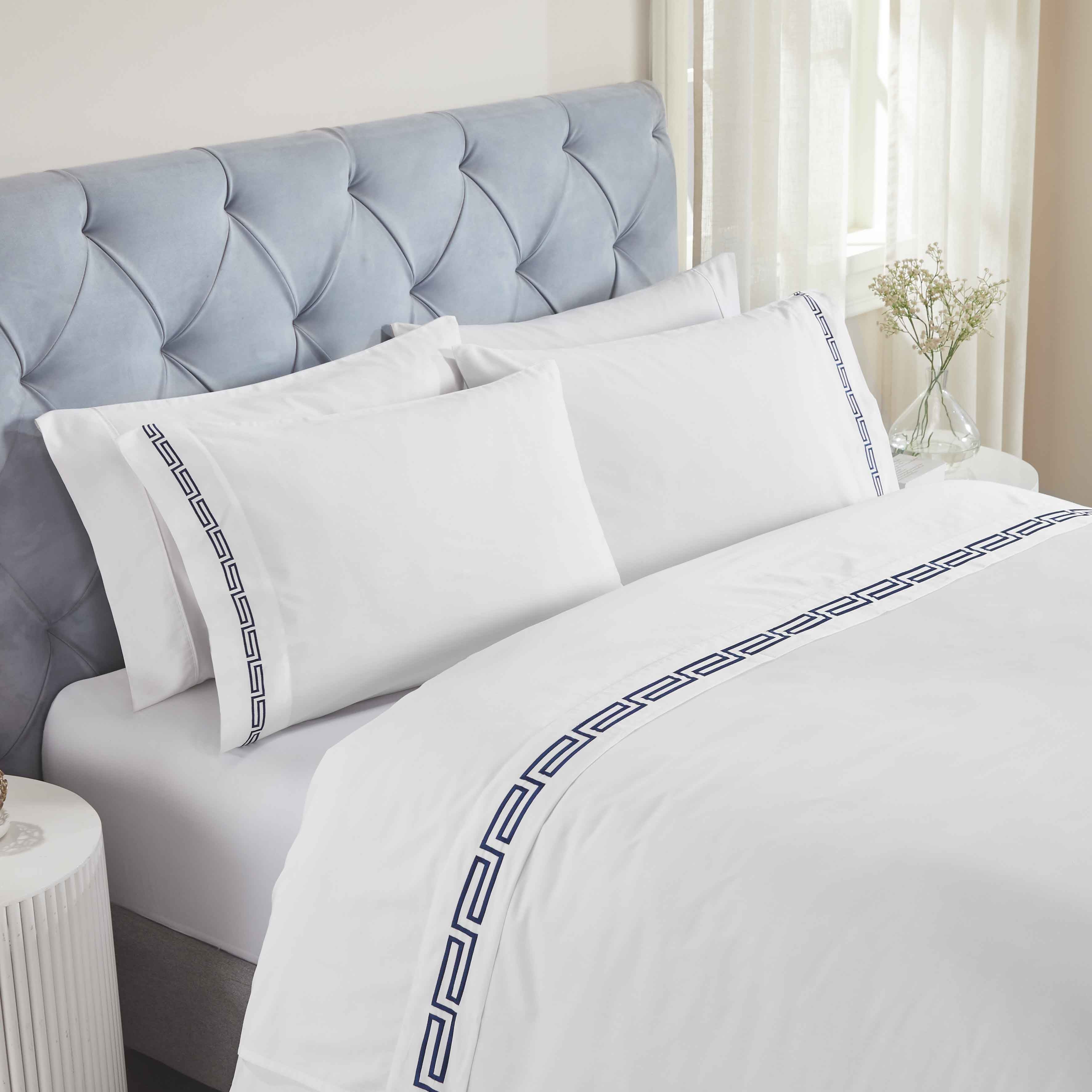 Harrison Cotton Greek Key Embroidered Deep Pocket Bed Sheet Set - Sheet Set by Superior