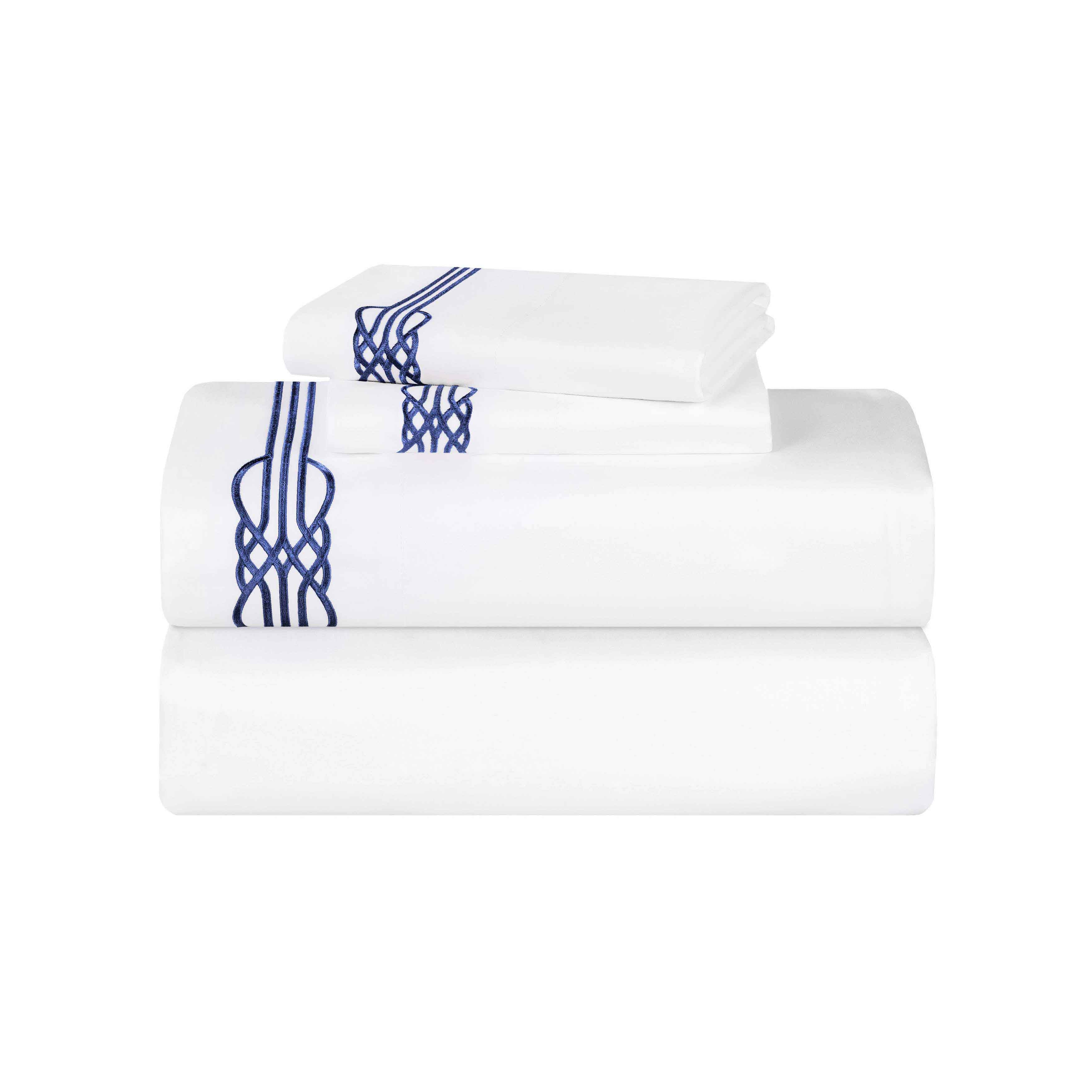 Moonlawn Cotton Gold Embroidered Deep Pocket Bed Sheet Set - Sheet Set by Superior