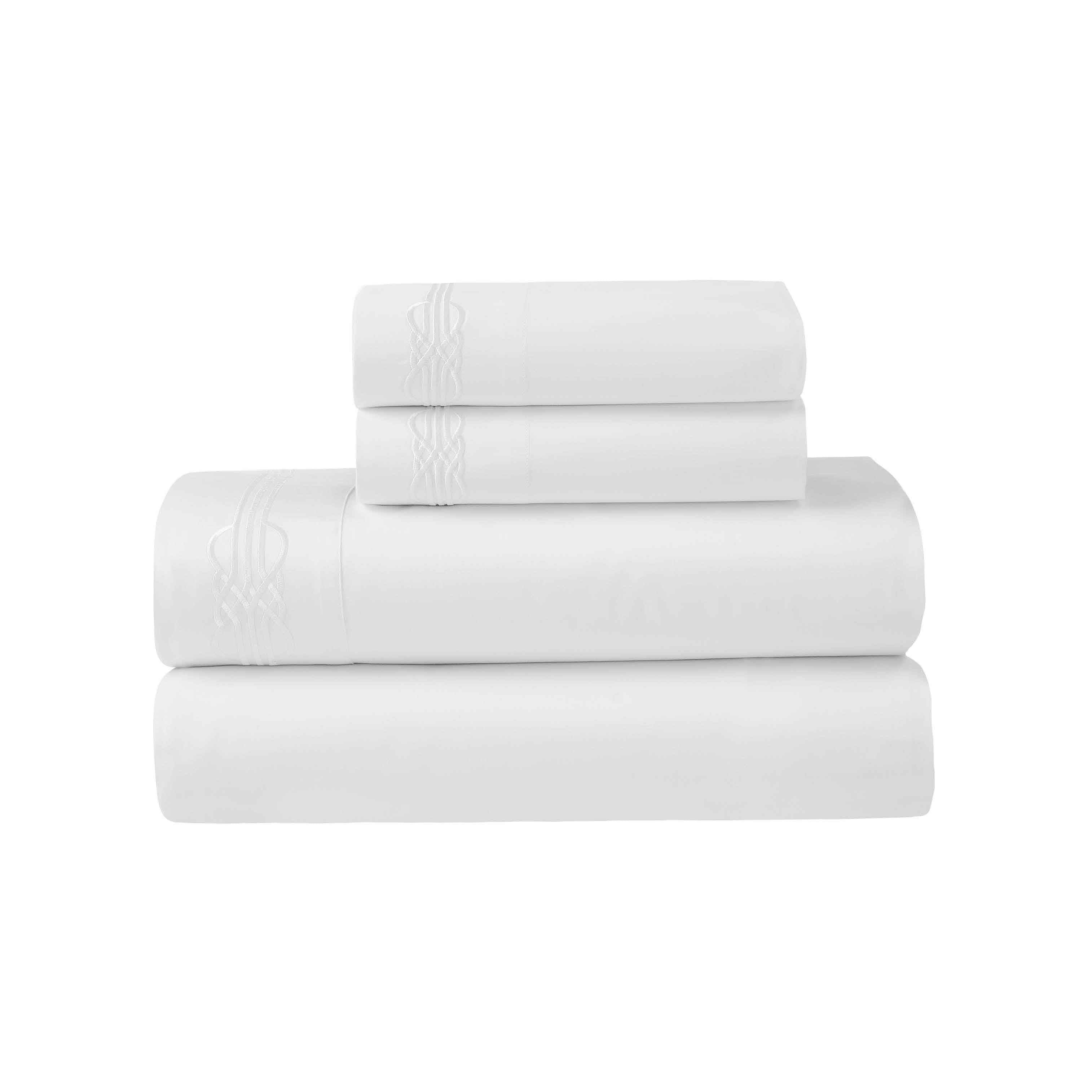 Moonlawn Cotton Gold Embroidered Deep Pocket Bed Sheet Set - Sheet Set by Superior