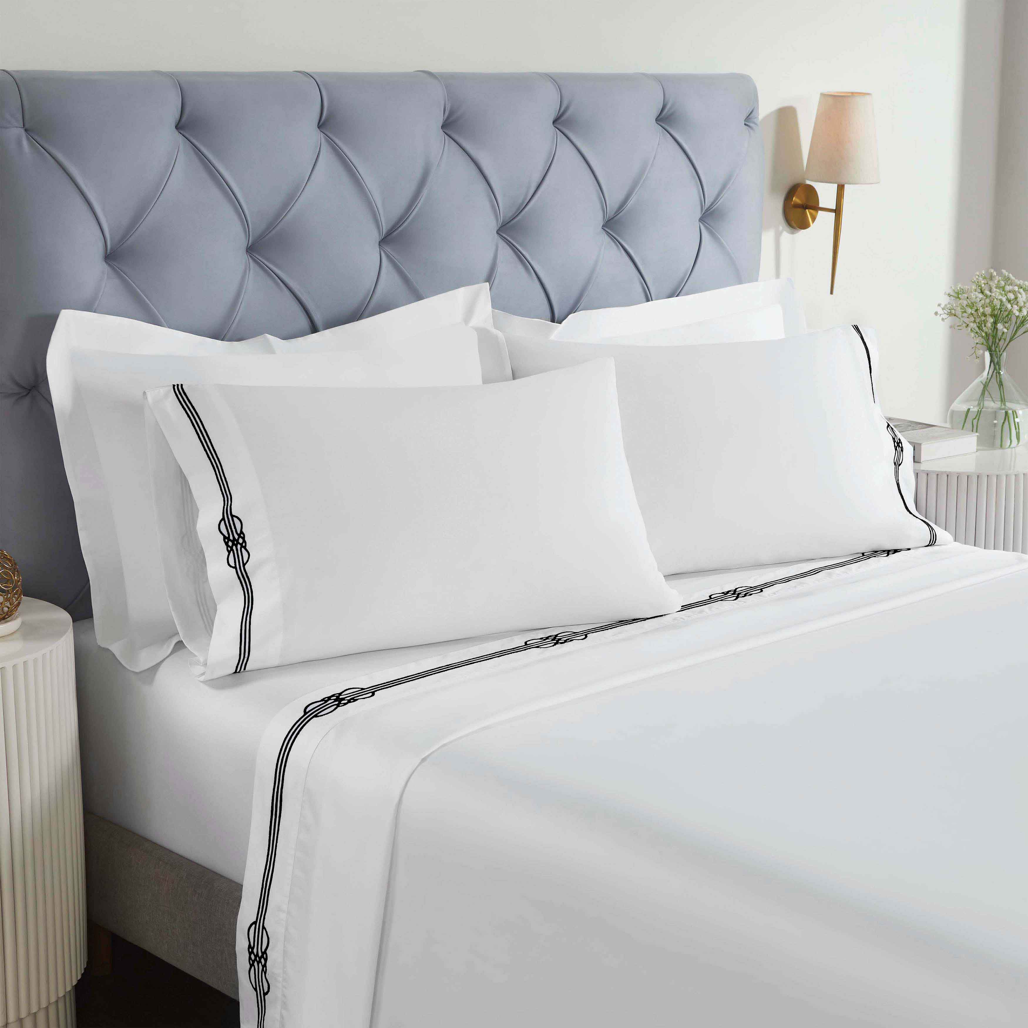 Moonlawn Cotton Gold Embroidered Deep Pocket Bed Sheet Set - Sheet Set by Superior