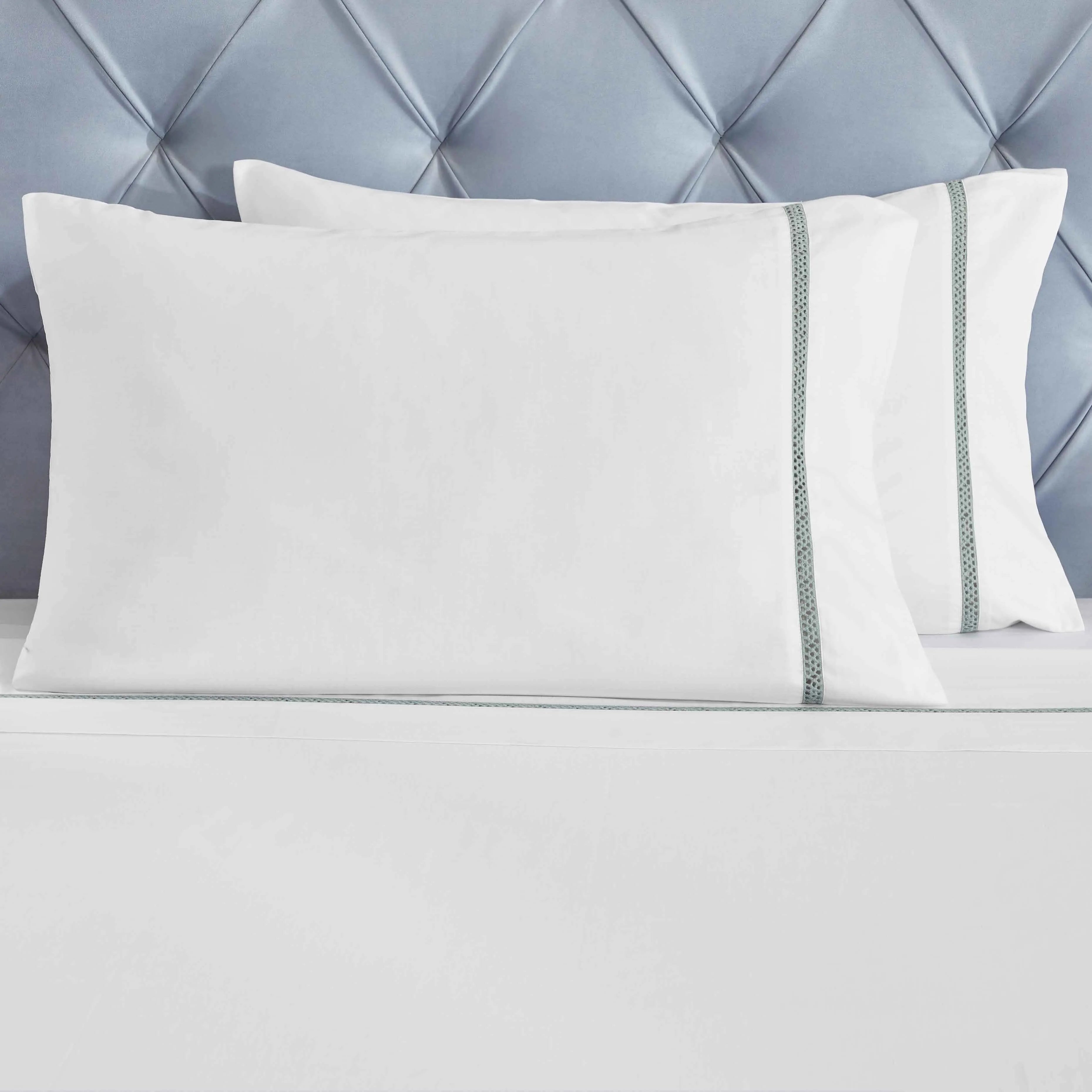 100% Cotton Bed Sheet Set Cross-Stitch Embroidered Deep Pocket Riverton - Sheet Set by Superior Brand