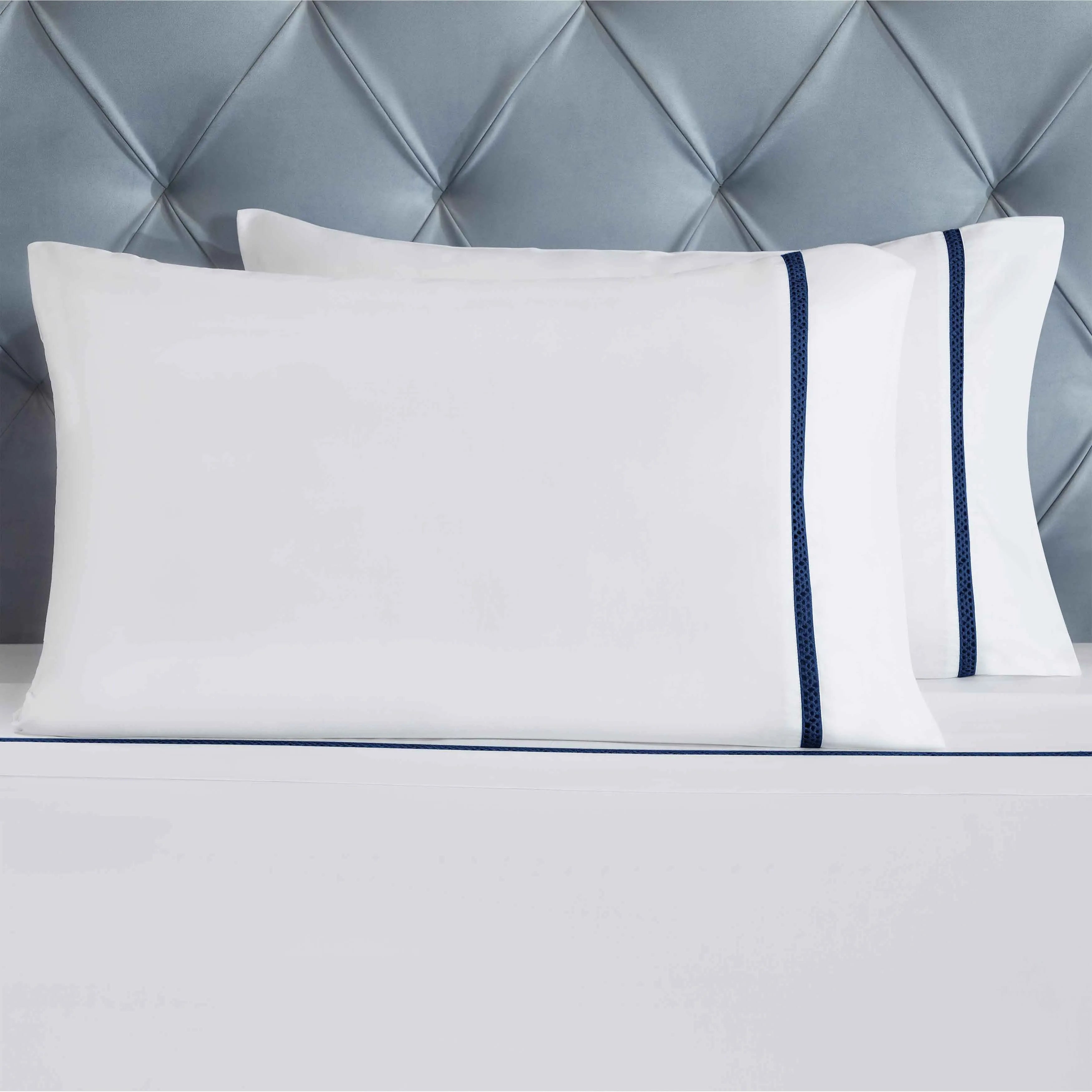 100% Cotton Bed Sheet Set Cross-Stitch Embroidered Deep Pocket Riverton - Sheet Set by Superior Brand