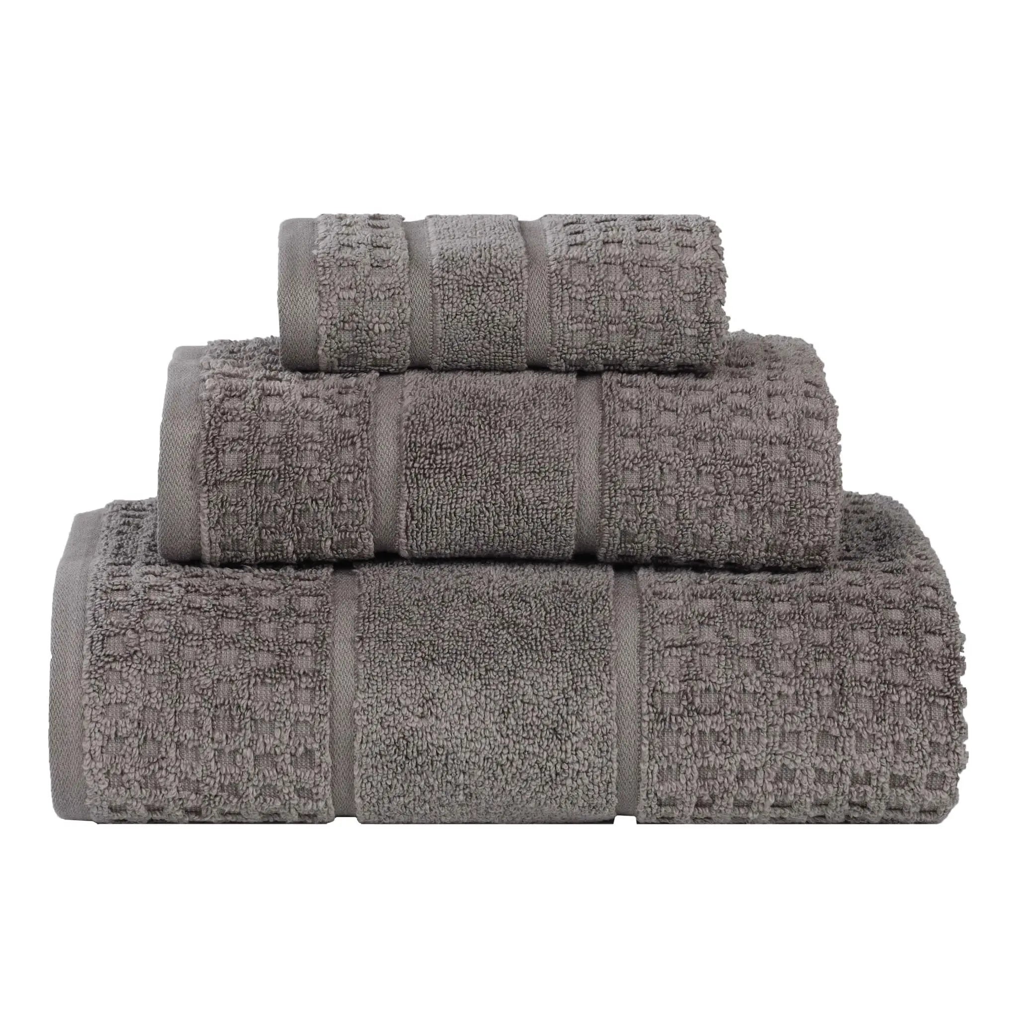 Napa Zero Twist Cotton Solid Waffle Honeycomb 3 Piece Towel Set - Towel Set by Superior Brand