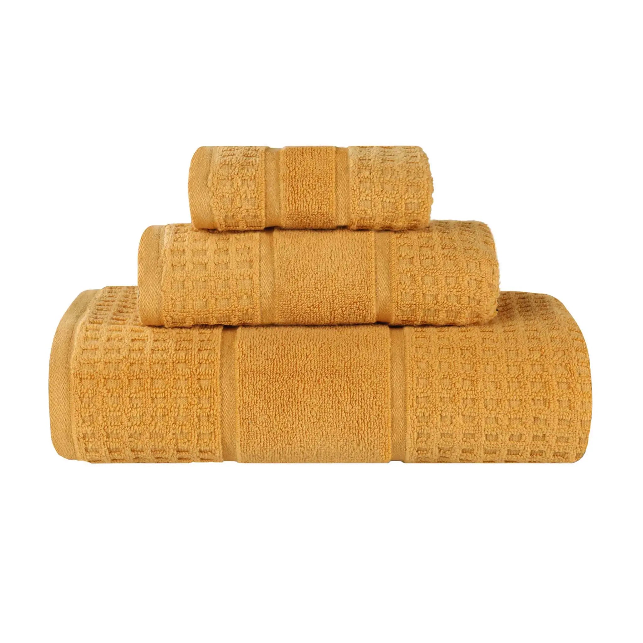 Napa Zero Twist Cotton Solid Waffle Honeycomb 3 Piece Towel Set - Towel Set by Superior Brand