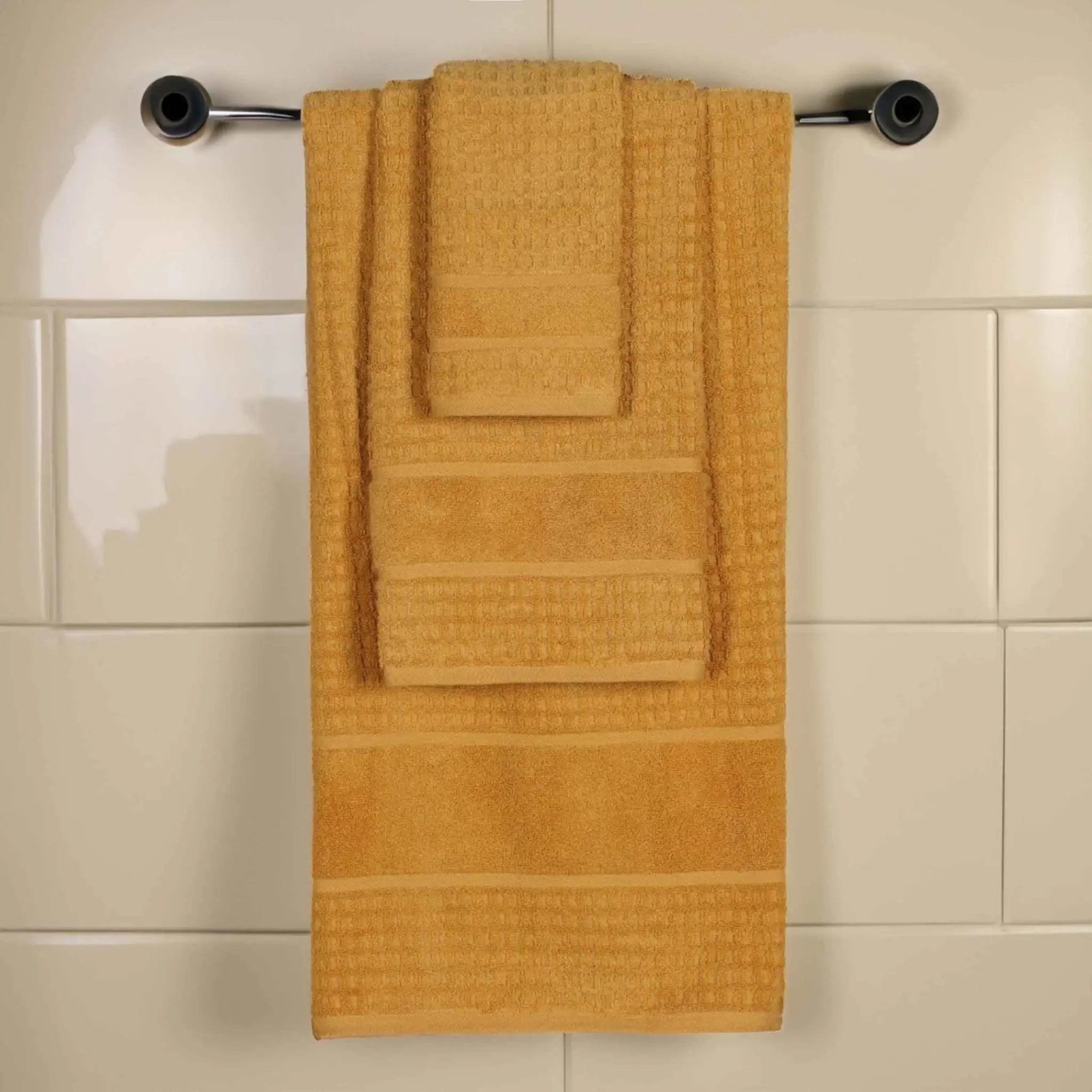 Napa Zero Twist Cotton Solid Waffle Honeycomb 3 Piece Towel Set - Towel Set by Superior Brand
