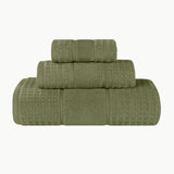 Napa Zero Twist Cotton Solid Waffle Honeycomb 3 Piece Towel Set - Towel Set by Superior Brand
