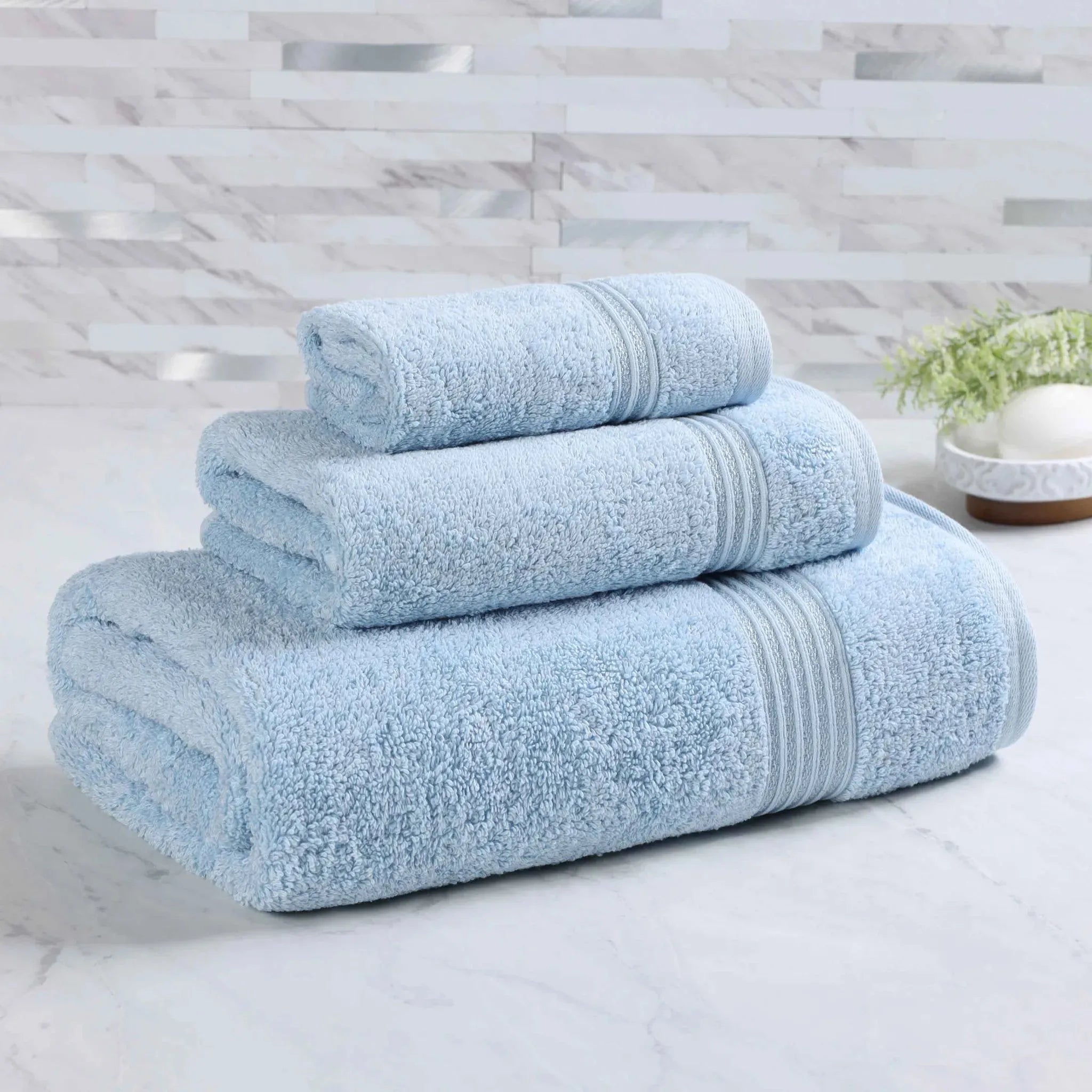 Egyptian Cotton Heritage Plush Towel Set 3 Piece - Egyptian Cotton Towel Set by Superior Brand