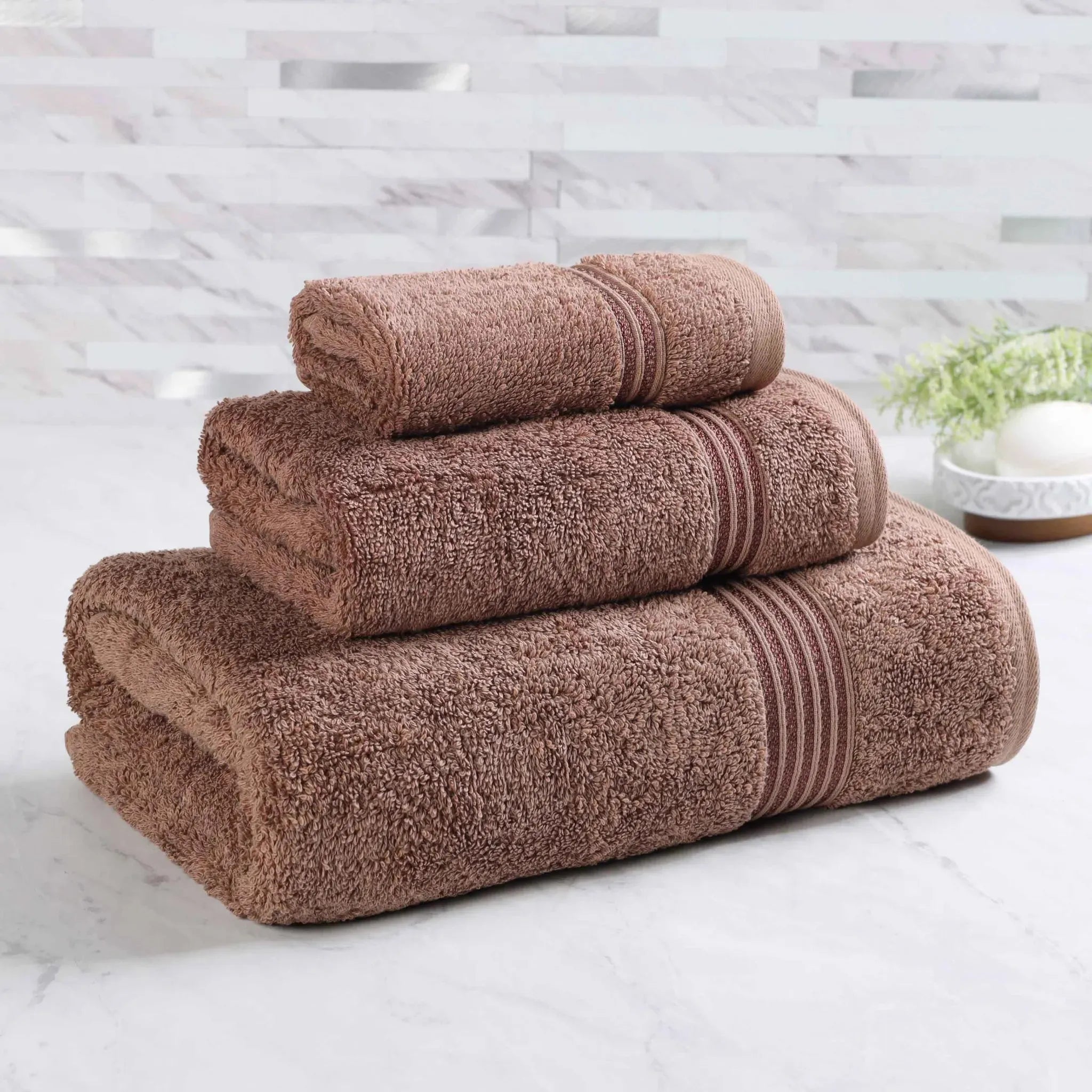 Egyptian Cotton Heritage Plush Towel Set 3 Piece - Egyptian Cotton Towel Set by Superior Brand