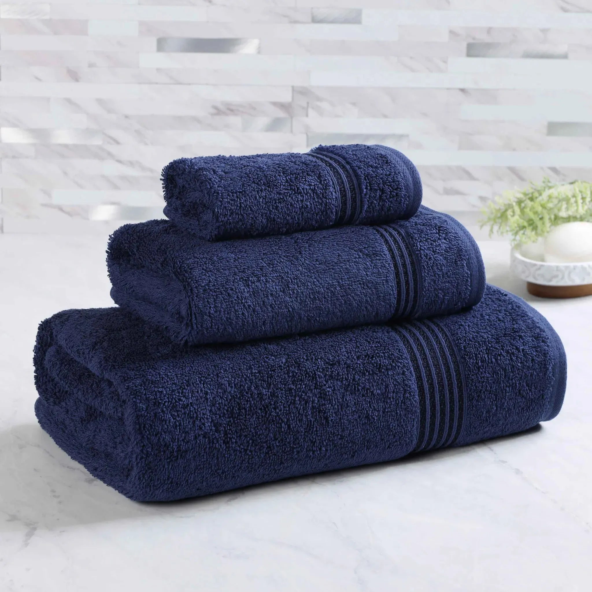 Egyptian Cotton Heritage Plush Towel Set 3 Piece - Egyptian Cotton Towel Set by Superior Brand
