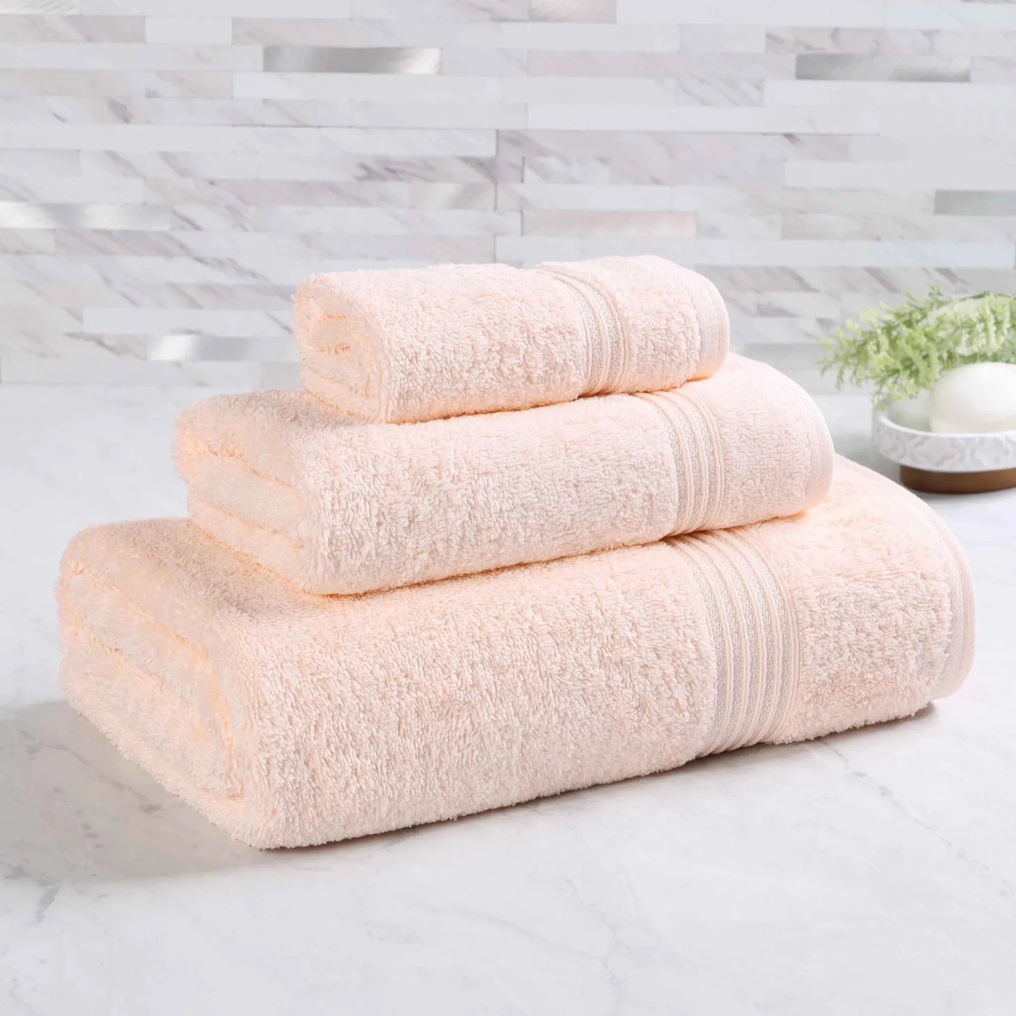 Egyptian Cotton Heritage Plush Towel Set 3 Piece - Egyptian Cotton Towel Set by Superior Brand
