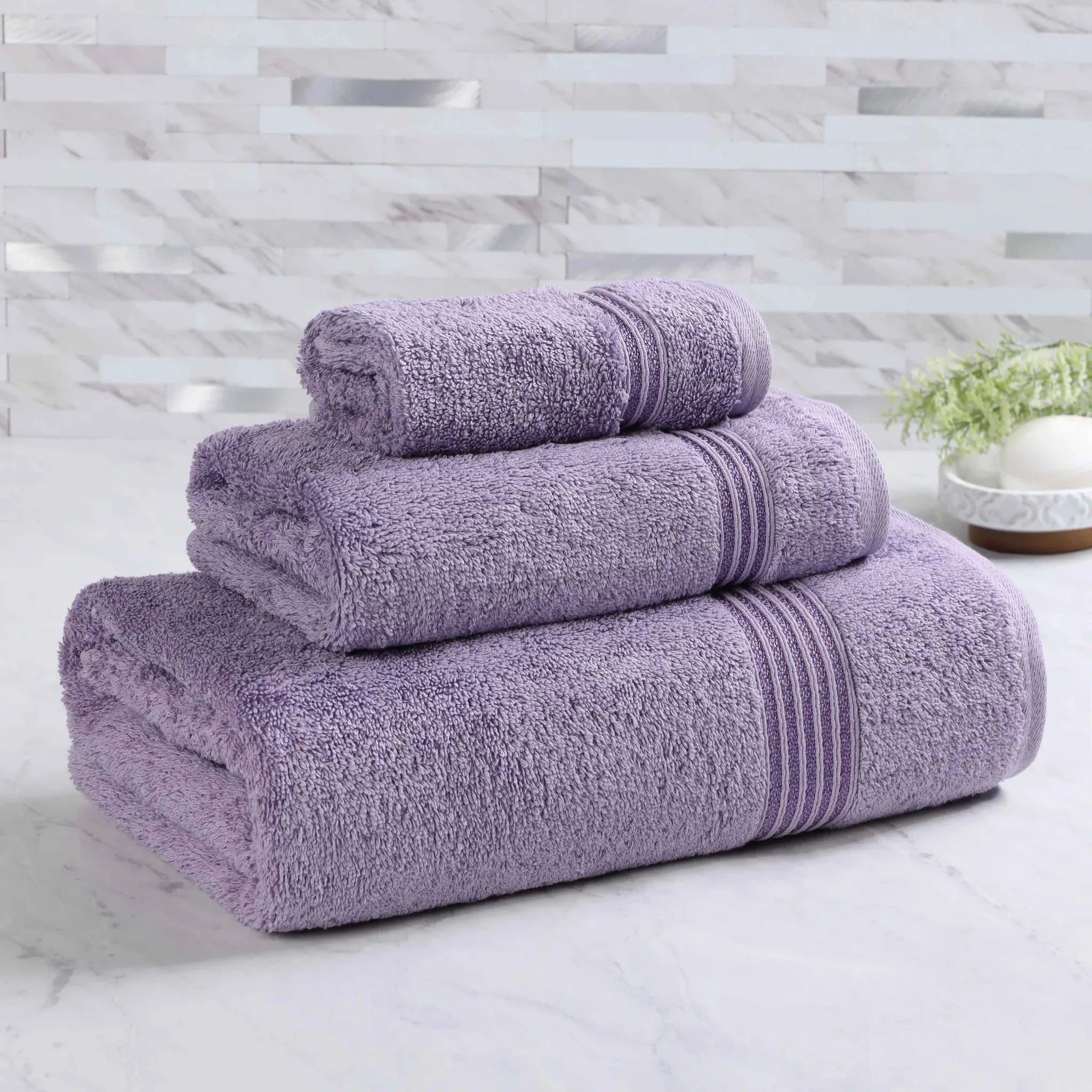 Egyptian Cotton Heritage Plush Towel Set 3 Piece - Egyptian Cotton Towel Set by Superior Brand