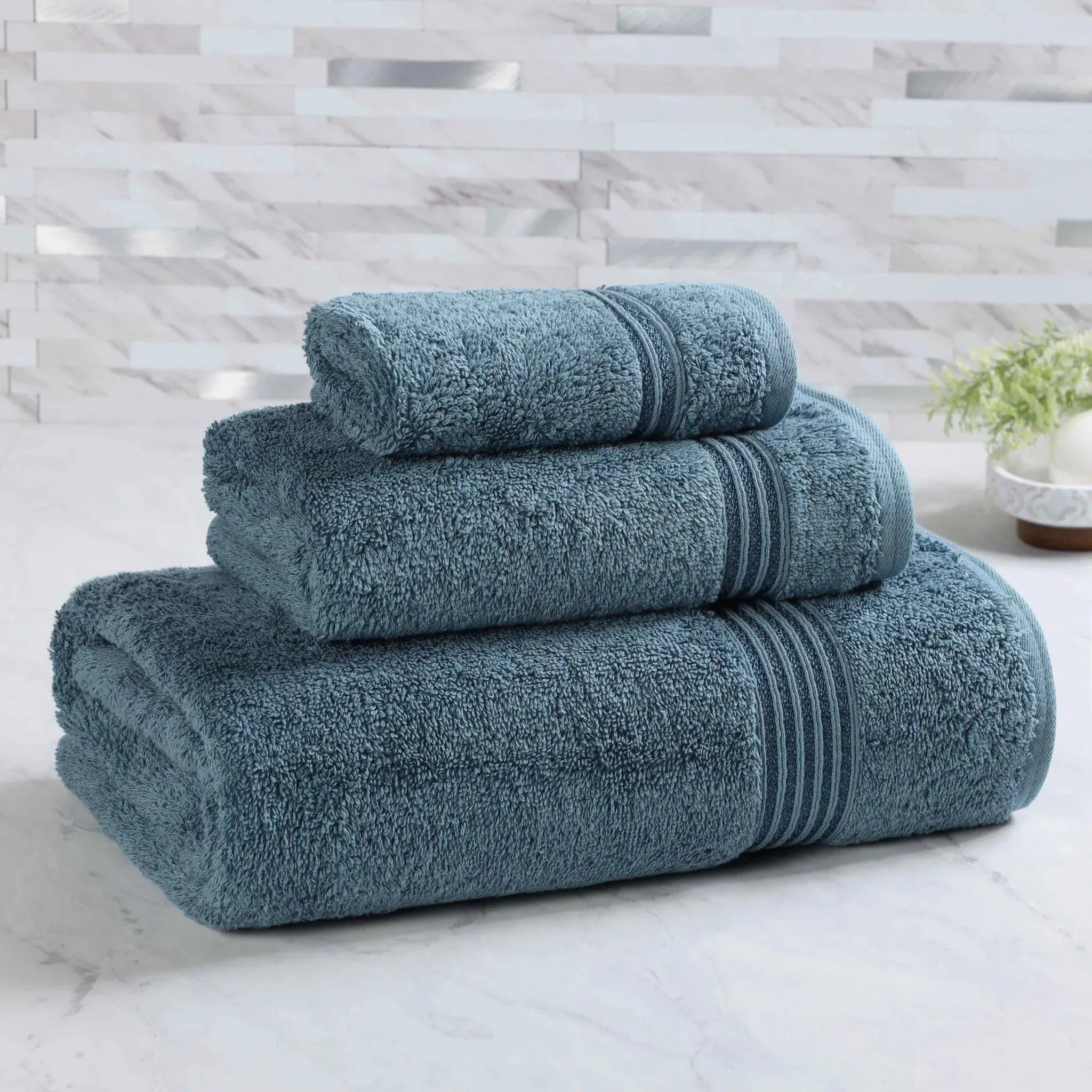 Egyptian Cotton Heritage Plush Towel Set 3 Piece - Egyptian Cotton Towel Set by Superior Brand