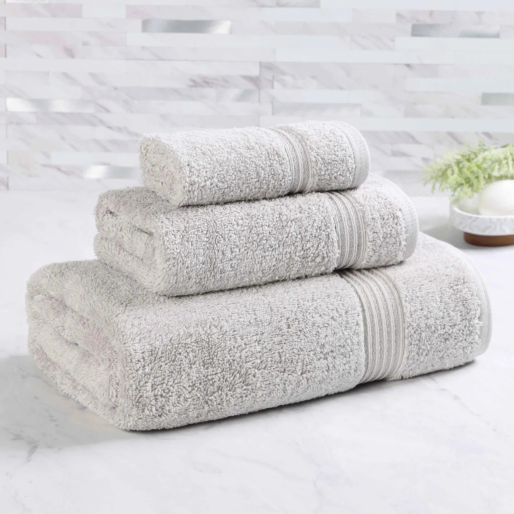 Egyptian Cotton Heritage Plush Towel Set 3 Piece - Egyptian Cotton Towel Set by Superior Brand