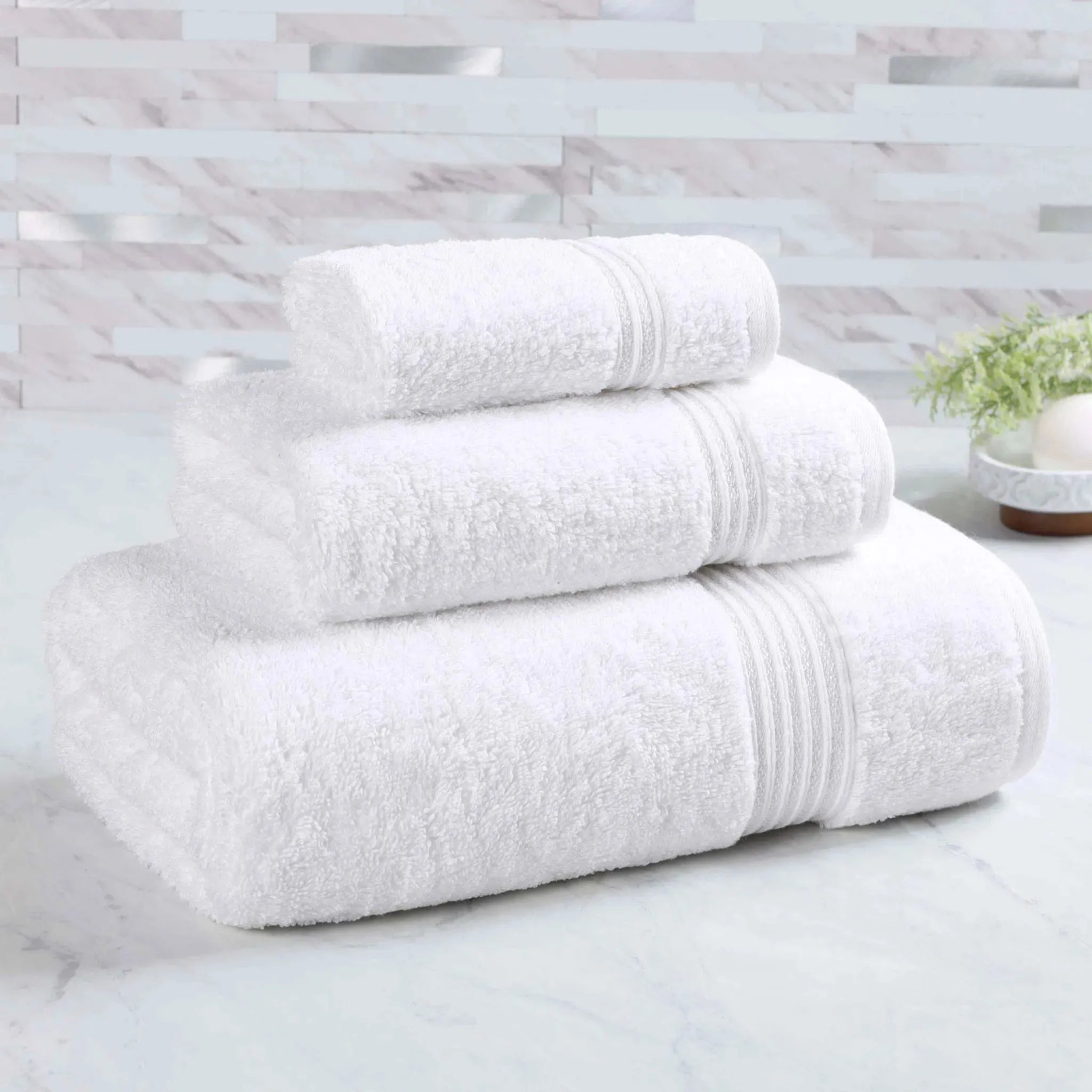 Egyptian Cotton Heritage Plush Towel Set 3 Piece - Egyptian Cotton Towel Set by Superior Brand