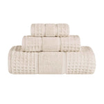Napa Zero Twist Cotton Solid Waffle Honeycomb 3 Piece Towel Set - Towel Set by Superior Brand