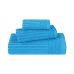 Soho Ribbed Cotton Absorbent 3 Piece Assorted Towel Set - Towel Set by Superior Brand