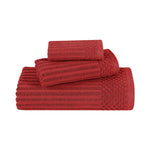 Soho Ribbed Cotton Absorbent 3 Piece Assorted Towel Set - Towel Set by Superior Brand