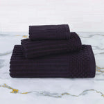 Soho Ribbed Cotton Absorbent 3 Piece Assorted Towel Set - Towel Set by Superior Brand
