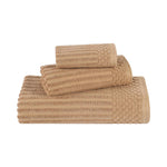Soho Ribbed Cotton Absorbent 3 Piece Assorted Towel Set - Towel Set by Superior Brand