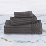 Soho Ribbed Cotton Absorbent 3 Piece Assorted Towel Set - Towel Set by Superior Brand