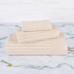 Soho Ribbed Cotton Absorbent 3 Piece Assorted Towel Set - Towel Set by Superior Brand