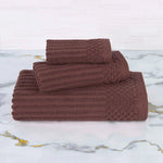 Soho Ribbed Cotton Absorbent 3 Piece Assorted Towel Set - Towel Set by Superior Brand