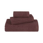 Soho Ribbed Cotton Absorbent 3 Piece Assorted Towel Set - Towel Set by Superior Brand