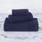 Soho Ribbed Cotton Absorbent 3 Piece Assorted Towel Set - Towel Set by Superior Brand