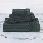 Soho Ribbed Cotton Absorbent 3 Piece Assorted Towel Set - Towel Set by Superior Brand