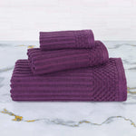 Soho Ribbed Cotton Absorbent 3 Piece Assorted Towel Set - Towel Set by Superior Brand