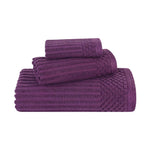 Soho Ribbed Cotton Absorbent 3 Piece Assorted Towel Set - Towel Set by Superior Brand