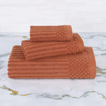Soho Ribbed Cotton Absorbent 3 Piece Assorted Towel Set - Towel Set by Superior Brand