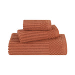 Soho Ribbed Cotton Absorbent 3 Piece Assorted Towel Set - Towel Set by Superior Brand