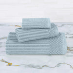 Soho Ribbed Cotton Absorbent 3 Piece Assorted Towel Set - Towel Set by Superior Brand